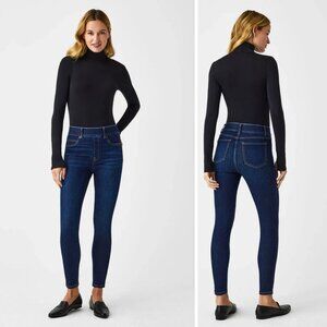 Spanx Ankle Skinny Jeans Midnight Shade Stretch Blue Denim Size Small 27X28 NEW